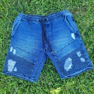 Denim Jogger Shorts